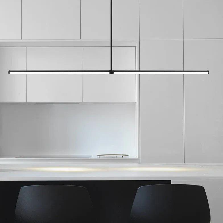 Minimalistické dlouhé LED závěsné osvětlení jídelního stolu | boxzora
