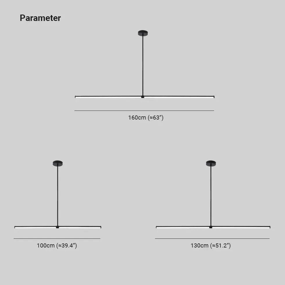 Iluminação LED suspensa comprida e minimalista para mesa de jantar | boxzora