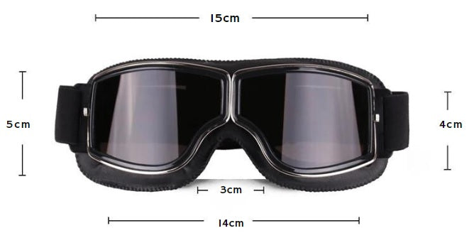 Street  Vintage Motorcycle Goggles — Ample Clearance for Eyeglass Compatibility