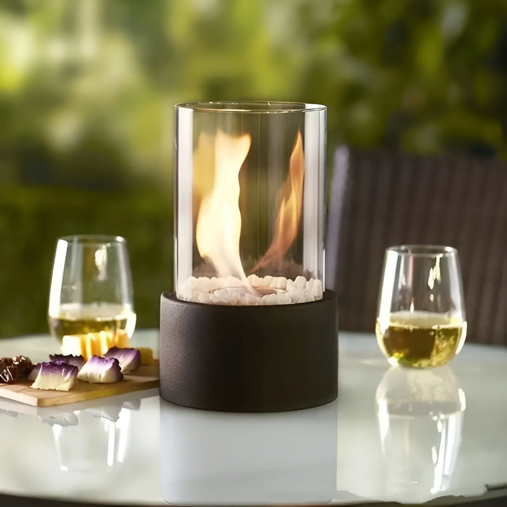 Cheminée de table élégante FLAREVO — combustion raffinée au bioéthanol sans fumée
