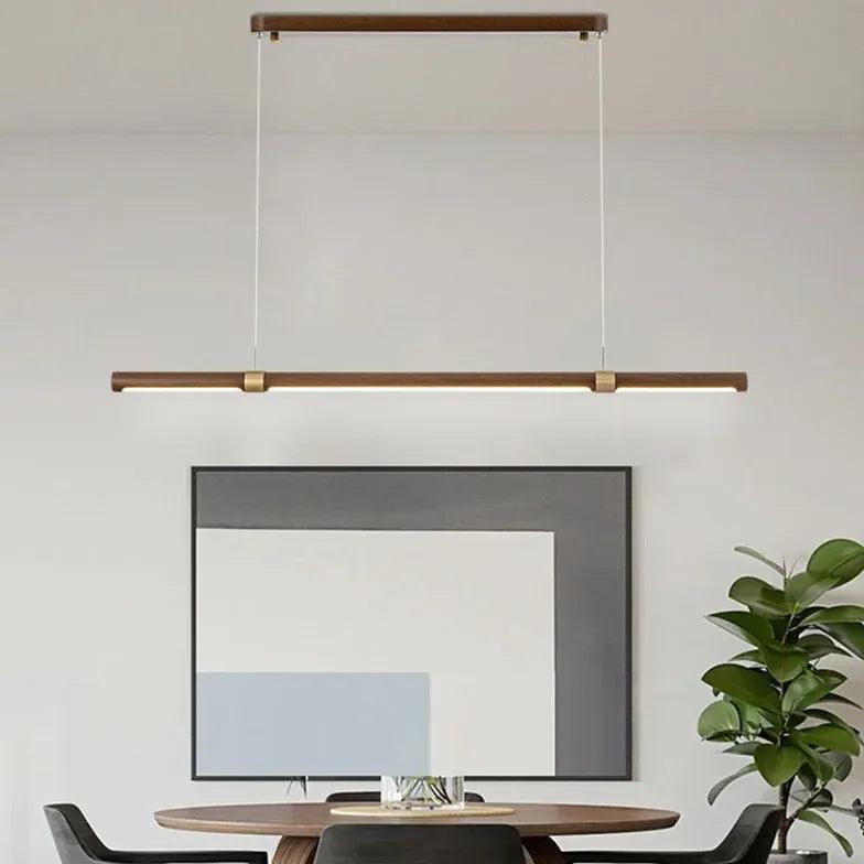 Minimalistisk loftspendel med trælook til spisestuen | boxzora