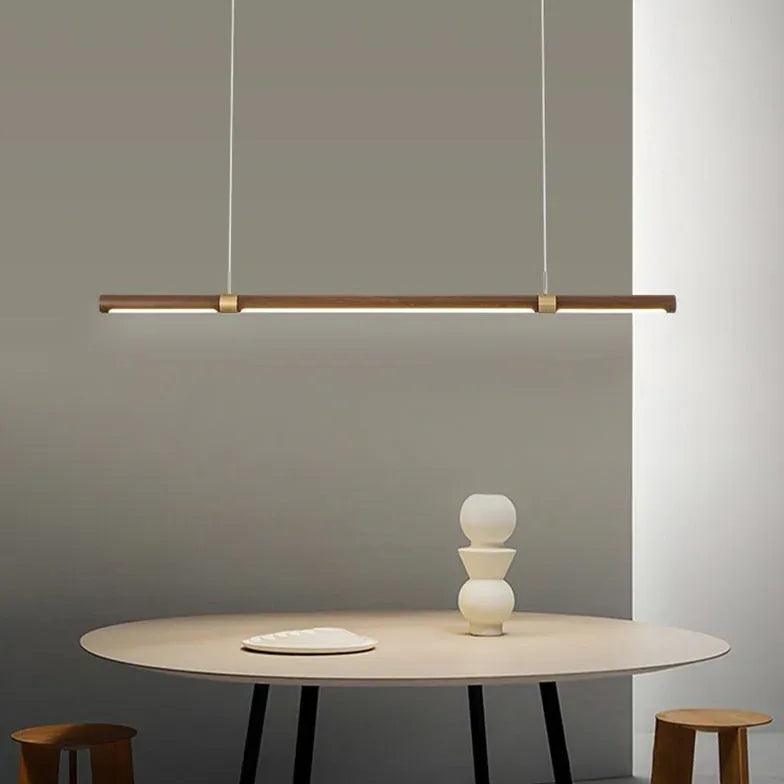 Lámpara colgante de techo minimalista con acabado de madera para comedor | boxzora
