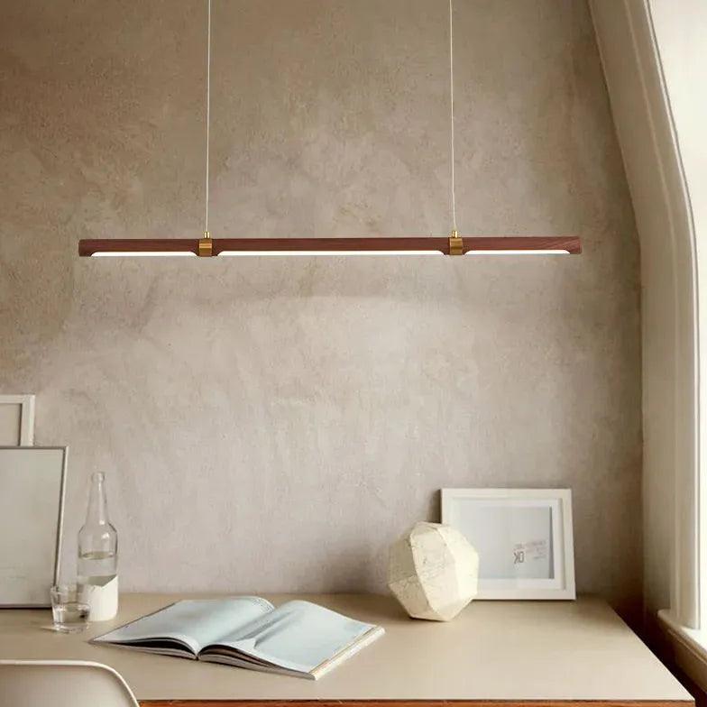 Lámpara colgante de techo minimalista con acabado de madera para comedor | boxzora