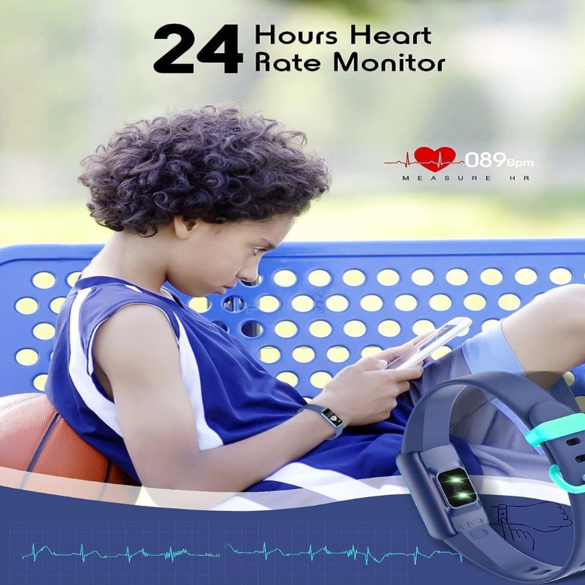 KidFit Pro mehrfarbige Fitnessuhr für Kinder — Schlankes Design, Aktivitäts- und Sporttracking