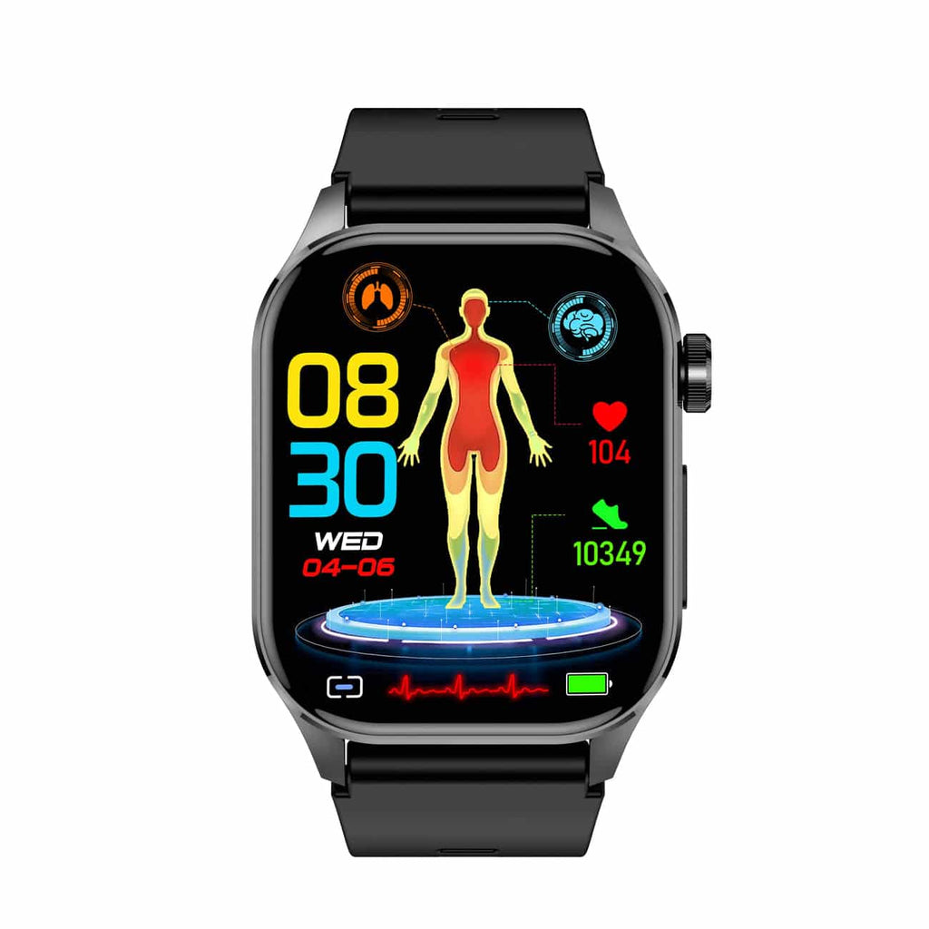 HealthSync Smartwatch — ECG, Blood Sugar & Blood Pressure Monitoring