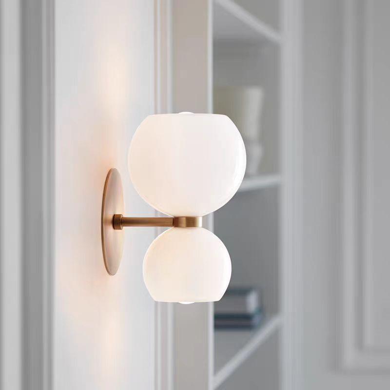 Nordisk kreativ LED-vegglampe i glass med lys opp og ned til soverommet | boxzora