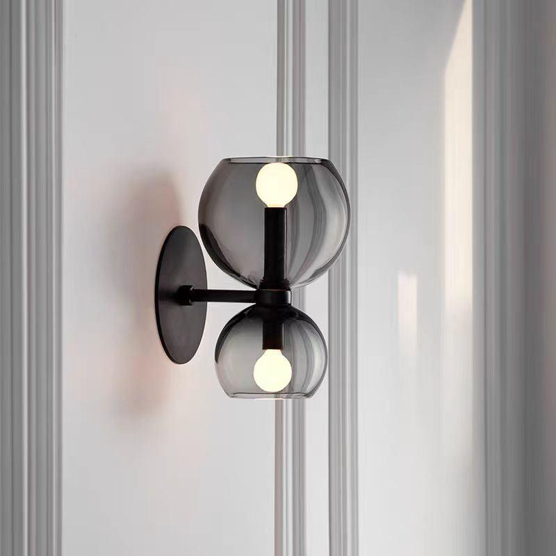 Nordisk kreativ LED-vegglampe i glass med lys opp og ned til soverommet | boxzora