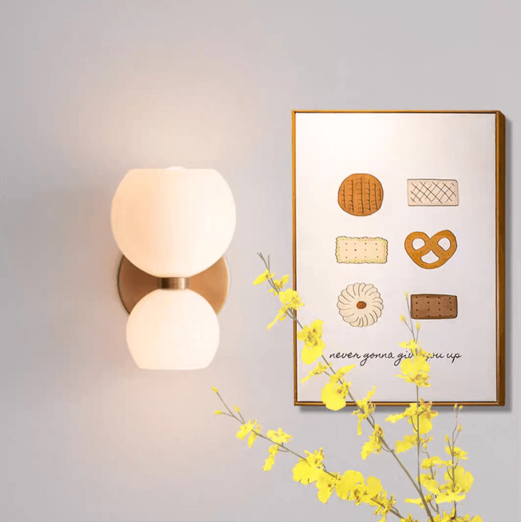 Nordisk kreativ LED-vegglampe i glass med lys opp og ned til soverommet | boxzora