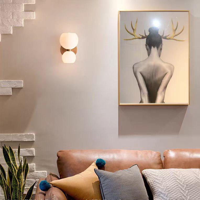 Nordisk kreativ LED-vegglampe i glass med lys opp og ned til soverommet | boxzora