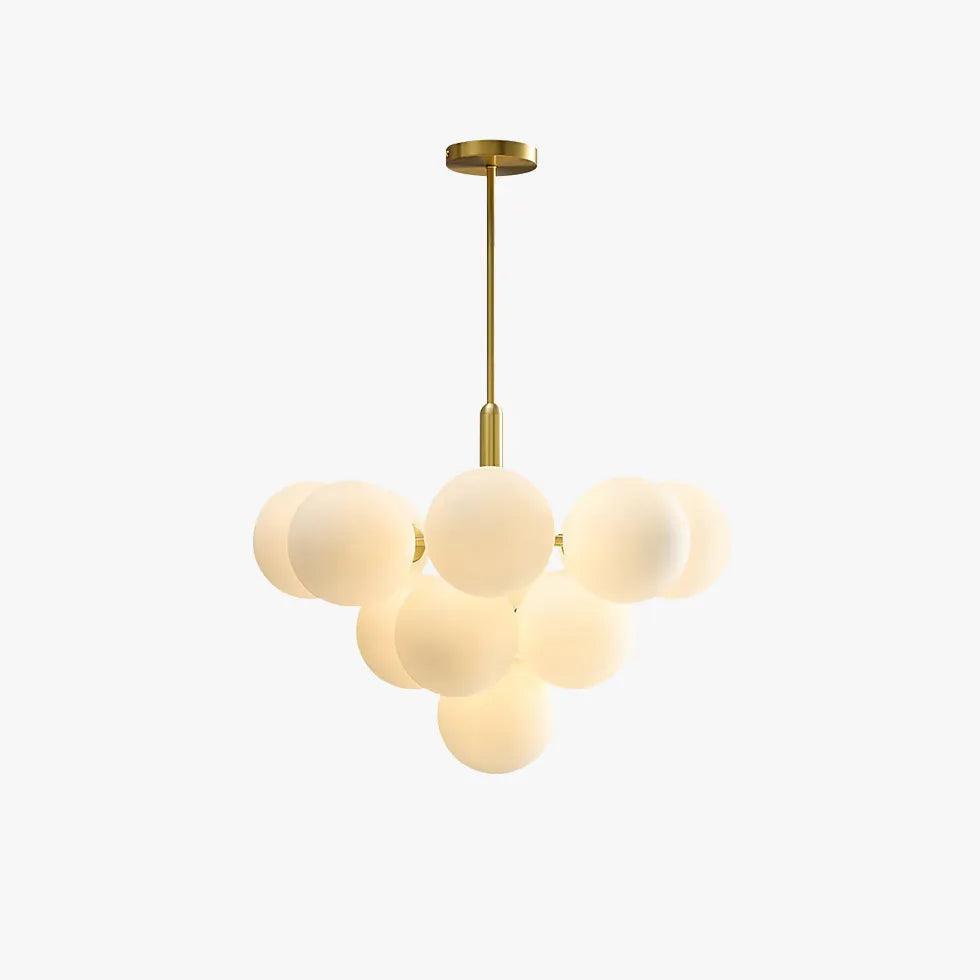 Candelabru luxos sferic din sticlă și alamă | boxzora