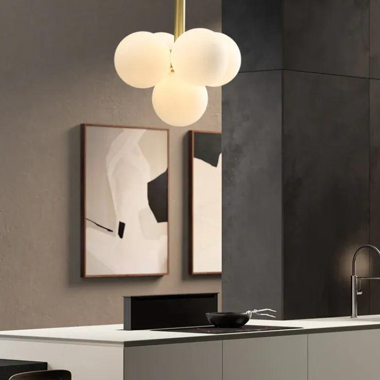Candelabru luxos sferic din sticlă și alamă | boxzora