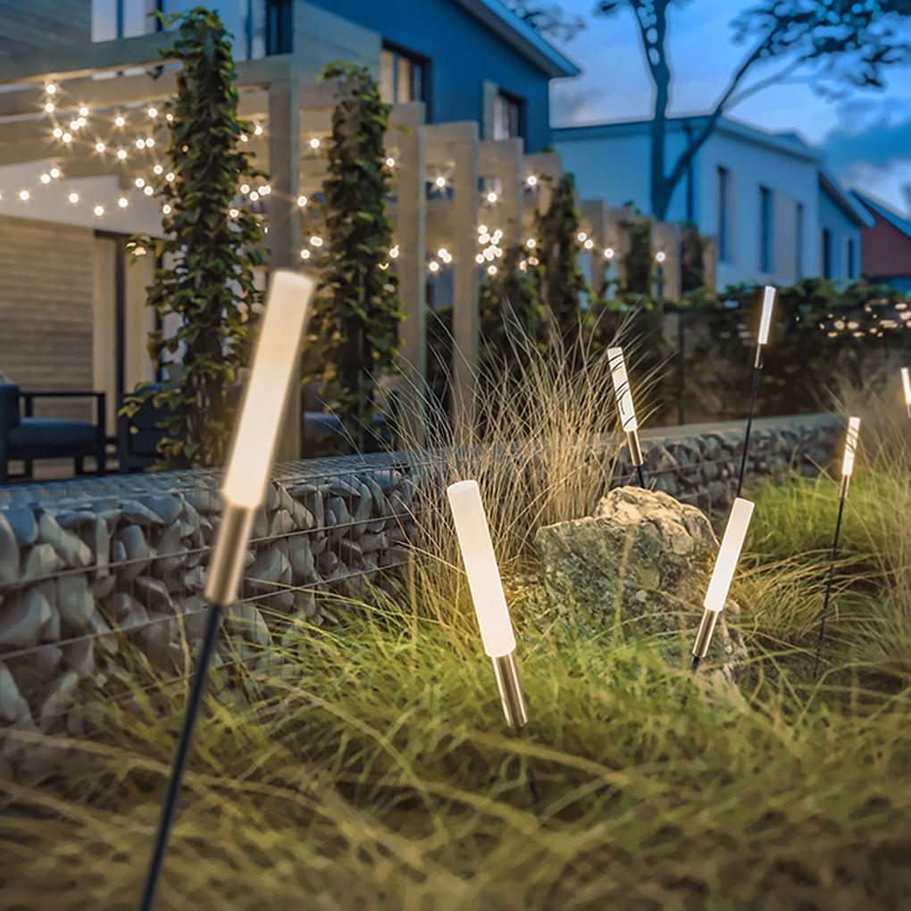 Solareed solcelledrevne hagelamper med sivdesign — høyeffektive solceller, 8 timers driftstid