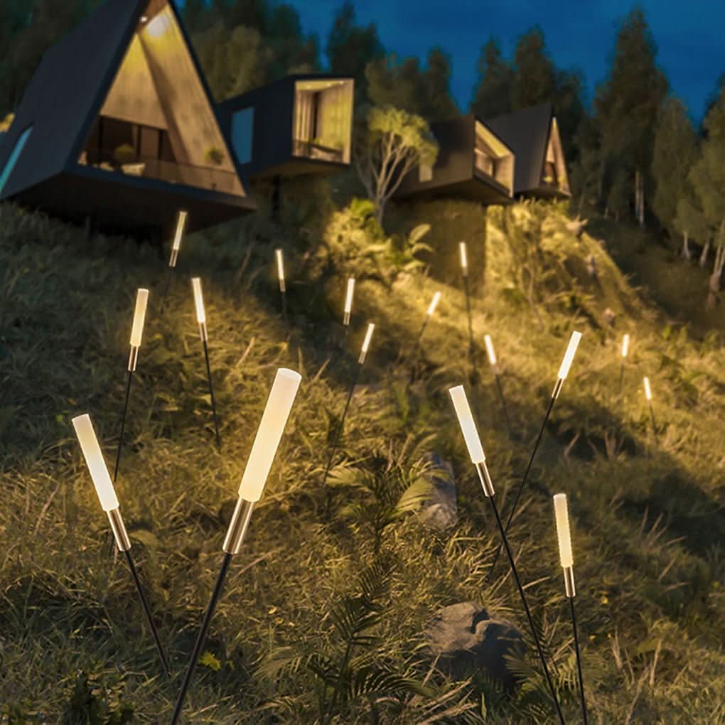 Solareed solcelledrevne hagelamper med sivdesign — høyeffektive solceller, 8 timers driftstid