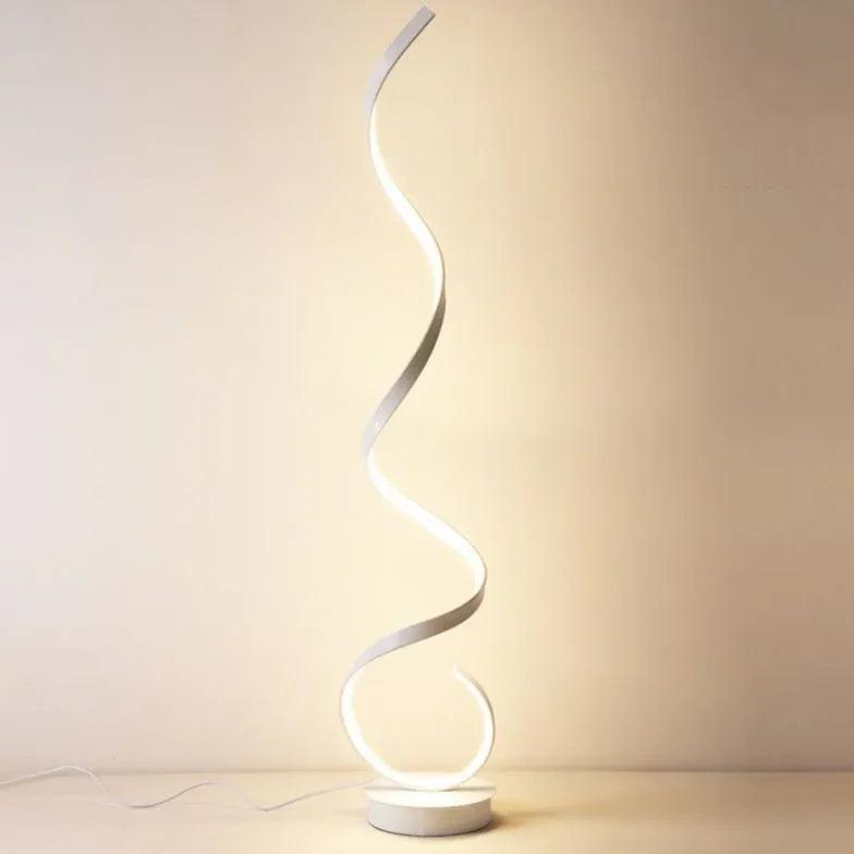 Nowoczesna łukowa spiralna lampa podłogowa LED | boxzora