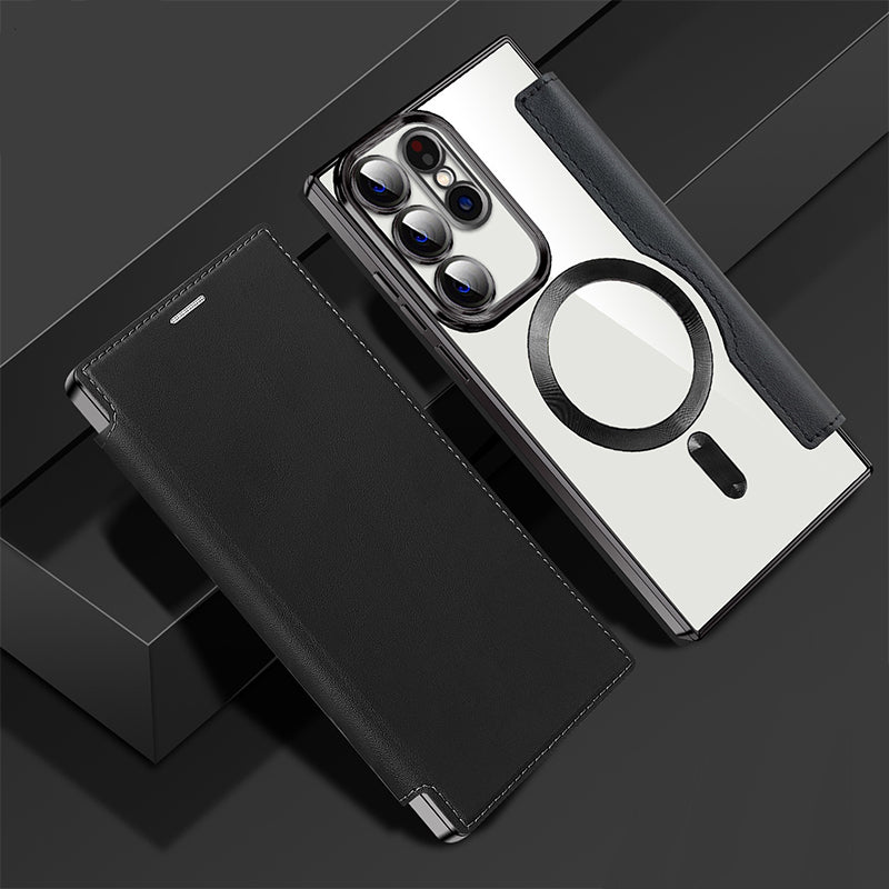 Flipcover med læderstruktur til Samsung-smartphones