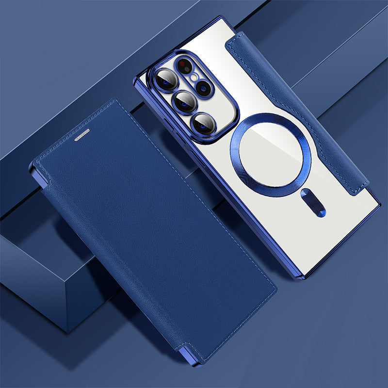Flipcover med læderstruktur til Samsung-smartphones