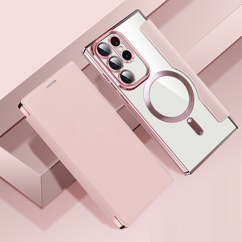 Flipcover med læderstruktur til Samsung-smartphones