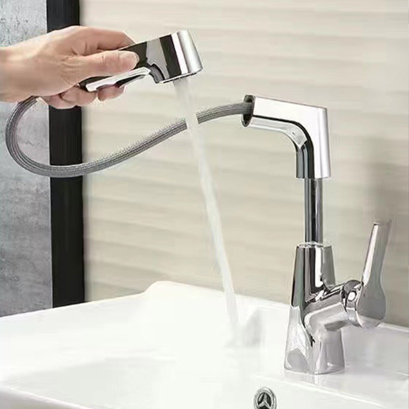 Moderne wastafelkraan voor de badkamer — uittrekbare sproeikop, 360° draaibaar, waterstroom met twee standen