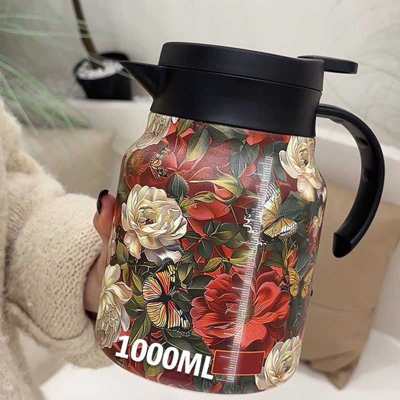 1000 ml Vacuum Insulated Teapot — Integrated Strainer and Double Wall