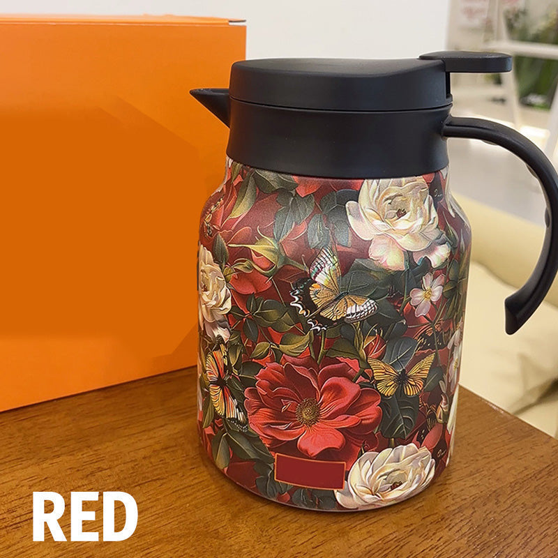 1000 ml Vacuum Insulated Teapot — Integrated Strainer and Double Wall