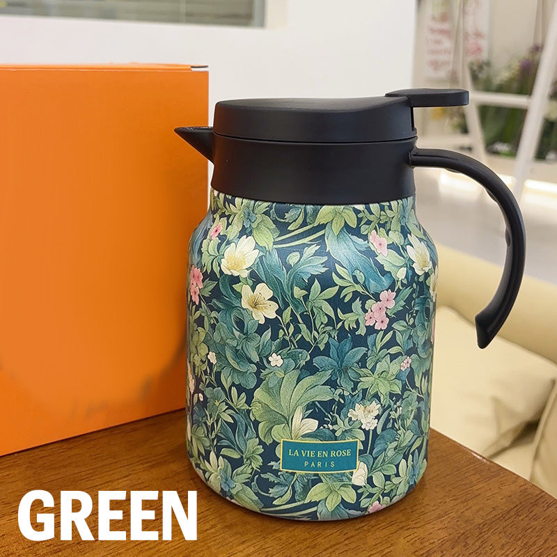 1000 ml Vacuum Insulated Teapot — Integrated Strainer and Double Wall