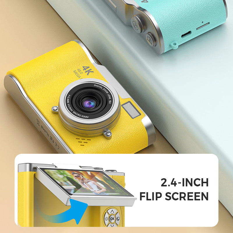 Digitalkamera — Vippeskærm, 4K HD-optagelse, hurtig autofokus