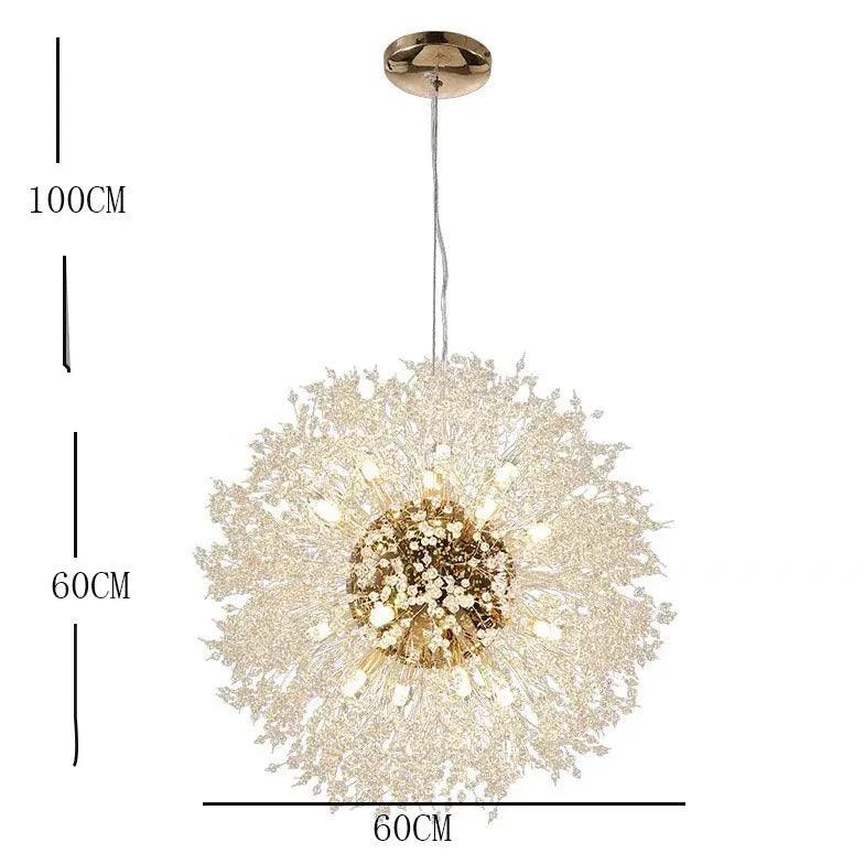 Candelabru de lux cu cristale în formă de păpădie pentru sufragerie | boxzora