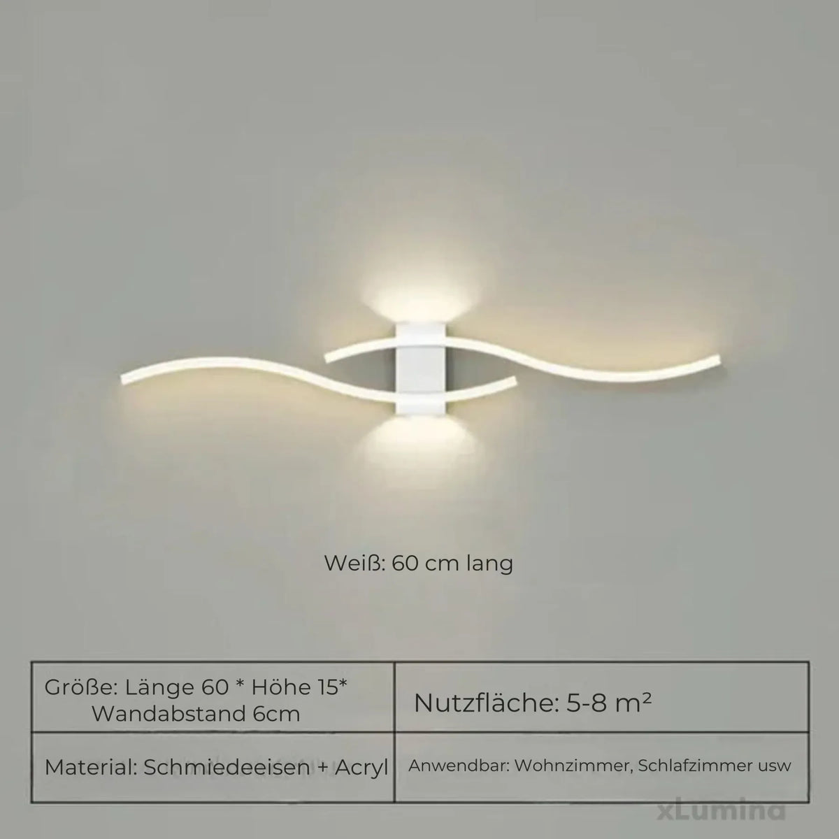 Lampă de perete tip bandă lungă - lumină LED liniară cu intensitate reglabilă