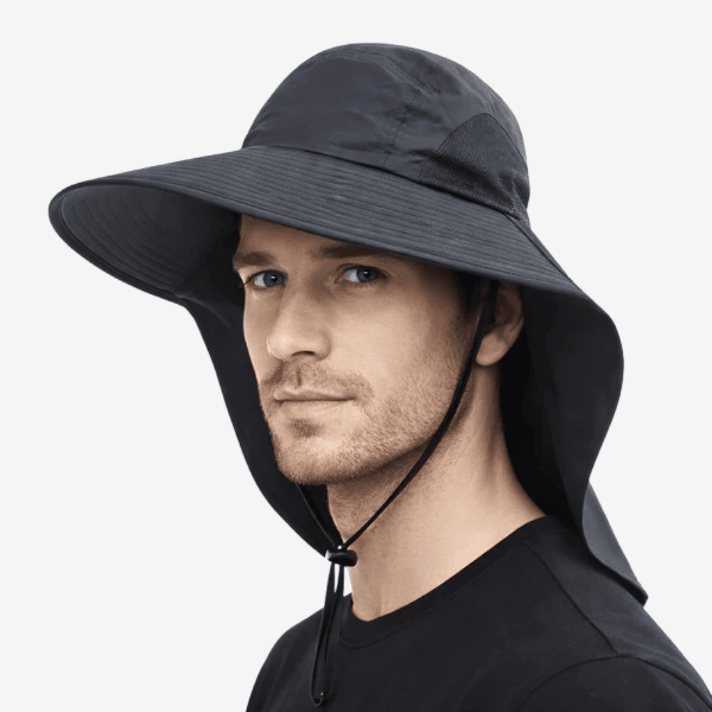 Solhatt med bred brem — lett og pustende design, 110 g
