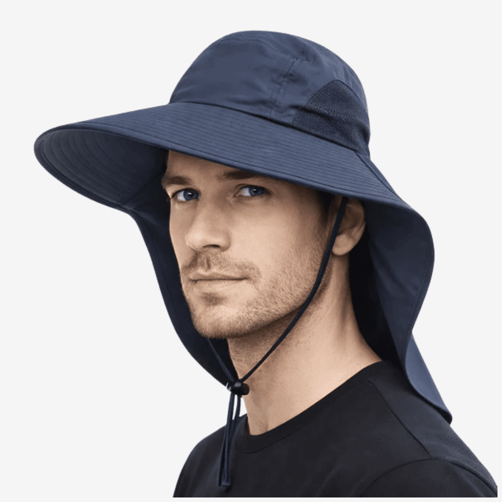 Solhatt med bred brem — lett og pustende design, 110 g