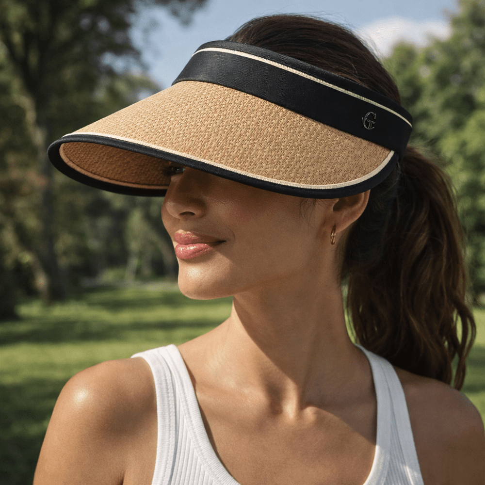 Cappello parasole con parte superiore aperta e protezione UV — Leggero, traspirante, a tesa larga