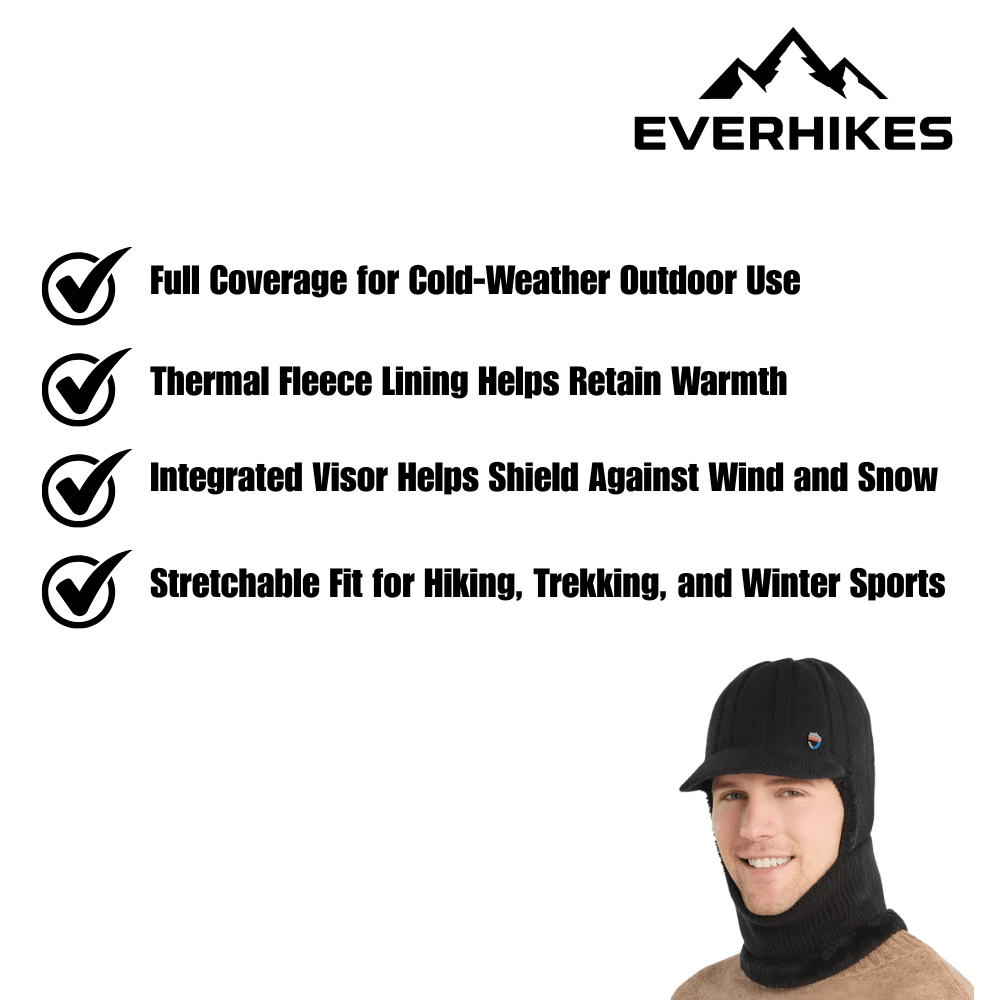 Thermal Balaclava With Structural Visor — 3-In-1 Head, Neck & Face Coverage