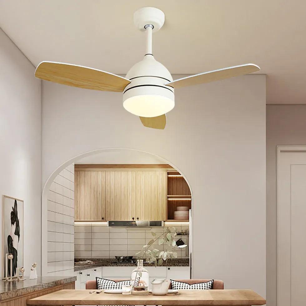 Ventilador de techo con luz LED de madera maciza nórdica | boxzora