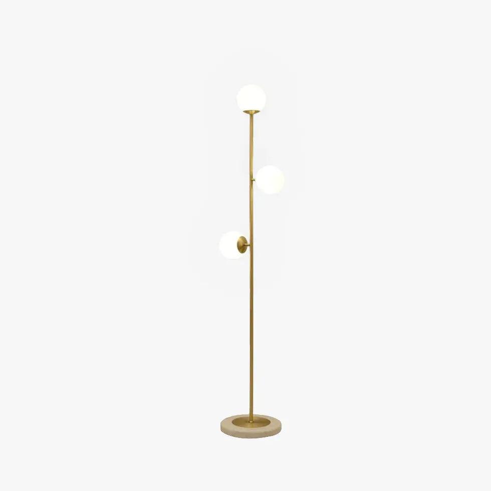 Minimalistisk moderne gulvlampe med hvid glaskugle til stuen | boxzora