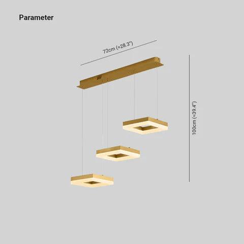 Moderne firkantet pendelbelysning med flere lamper til spisestuen | boxzora