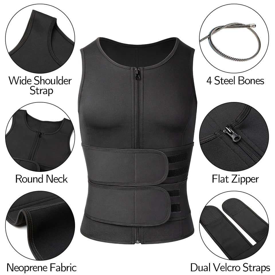 Lichtgewicht compressietrainingsvest — Ademend, contoured model met stabiliserende ondersteuning van de core