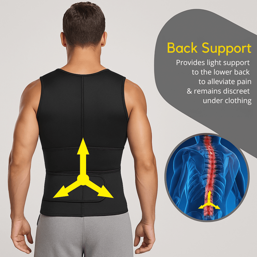 Lichtgewicht compressietrainingsvest — Ademend, contoured model met stabiliserende ondersteuning van de core