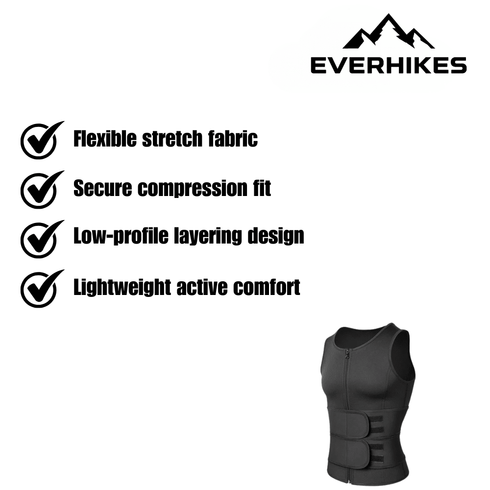 Lichtgewicht compressietrainingsvest — Ademend, contoured model met stabiliserende ondersteuning van de core