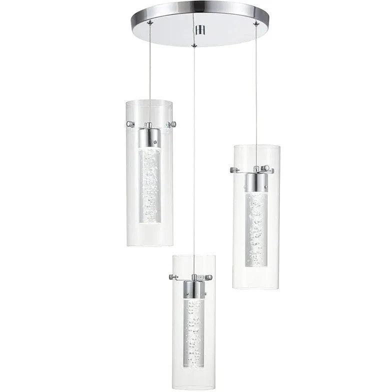 Lámpara colgante de lujo de vidrio transparente para cocina | boxzora