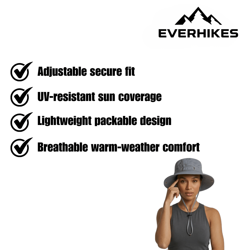 Cappello da trekking leggero con protezione UV — visiera estesa, altamente portatile