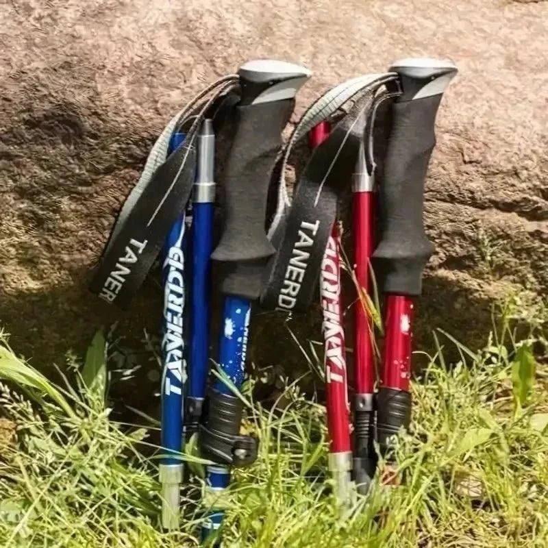 Lekki składany kij trekkingowy — regulowany system wyważenia