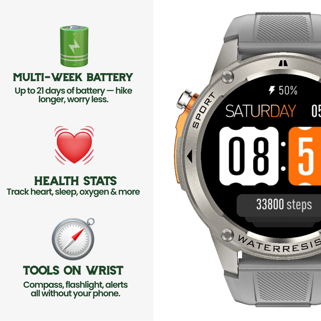 Smartwatch GPS robusto TrekSight X — Monitoraggio completo dell'attività fisica