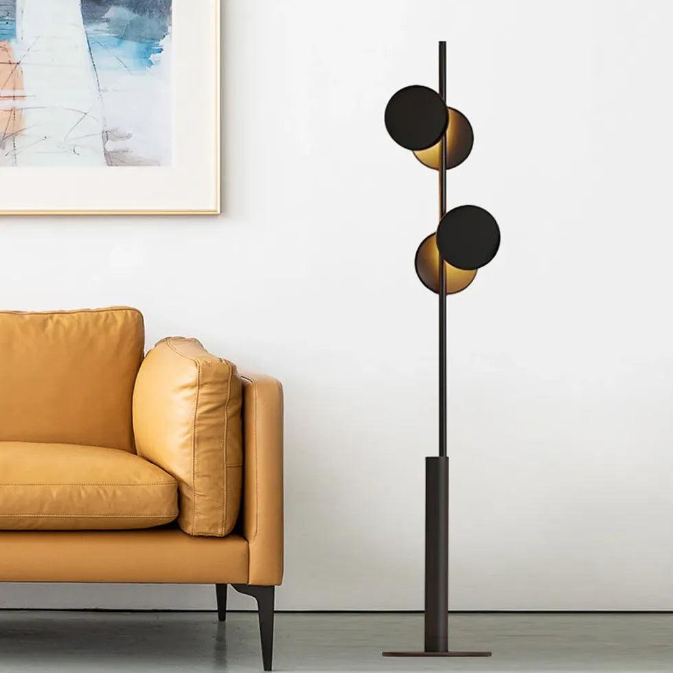 Minimalistische schwarze LED-Metall-Stehlampe fürs Wohnzimmer | boxzora