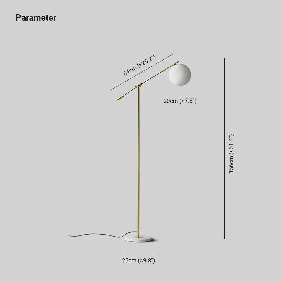 Nordische moderne goldene Stehlampe mit Glaskugel | boxzora