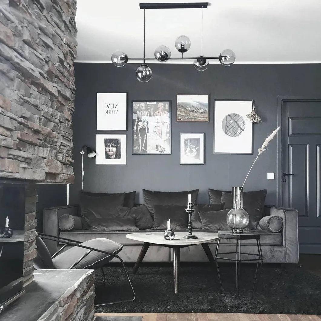 Lámpara colgante nórdica de globo de vidrio largo con vidrio de burbujas | boxzora