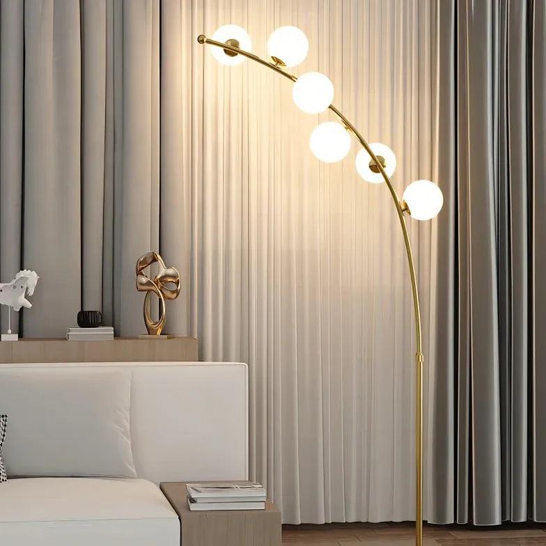مصباح أرضي LED ذهبي عصري لغرفة المعيشة | بوكسزورا