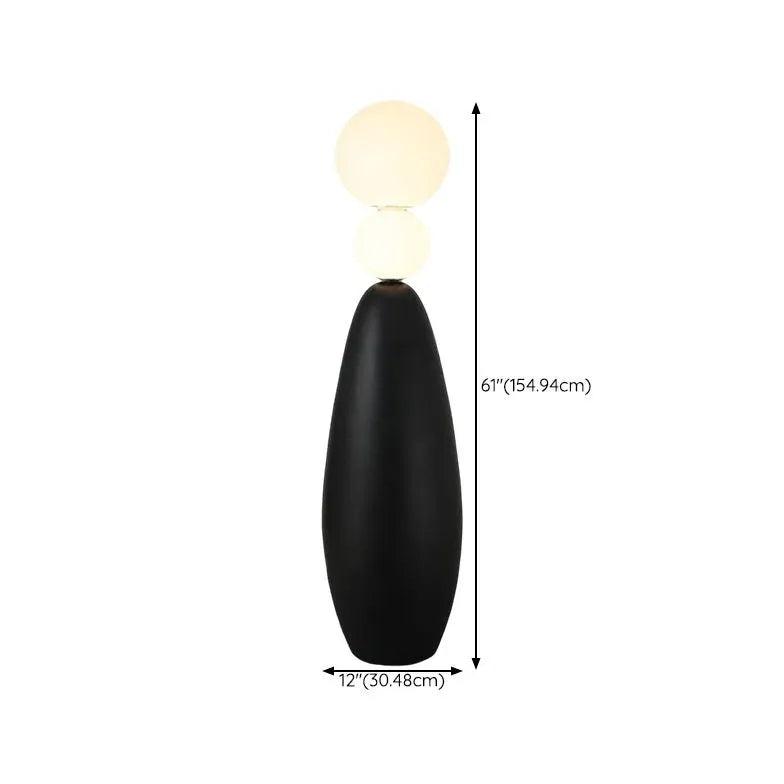 Minimalistische schwarze Kürbis-Glaskugeln-Stehlampe | boxzora