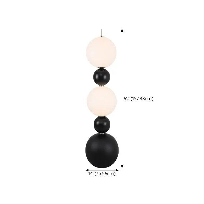 Minimalistische schwarze Kürbis-Glaskugeln-Stehlampe | boxzora