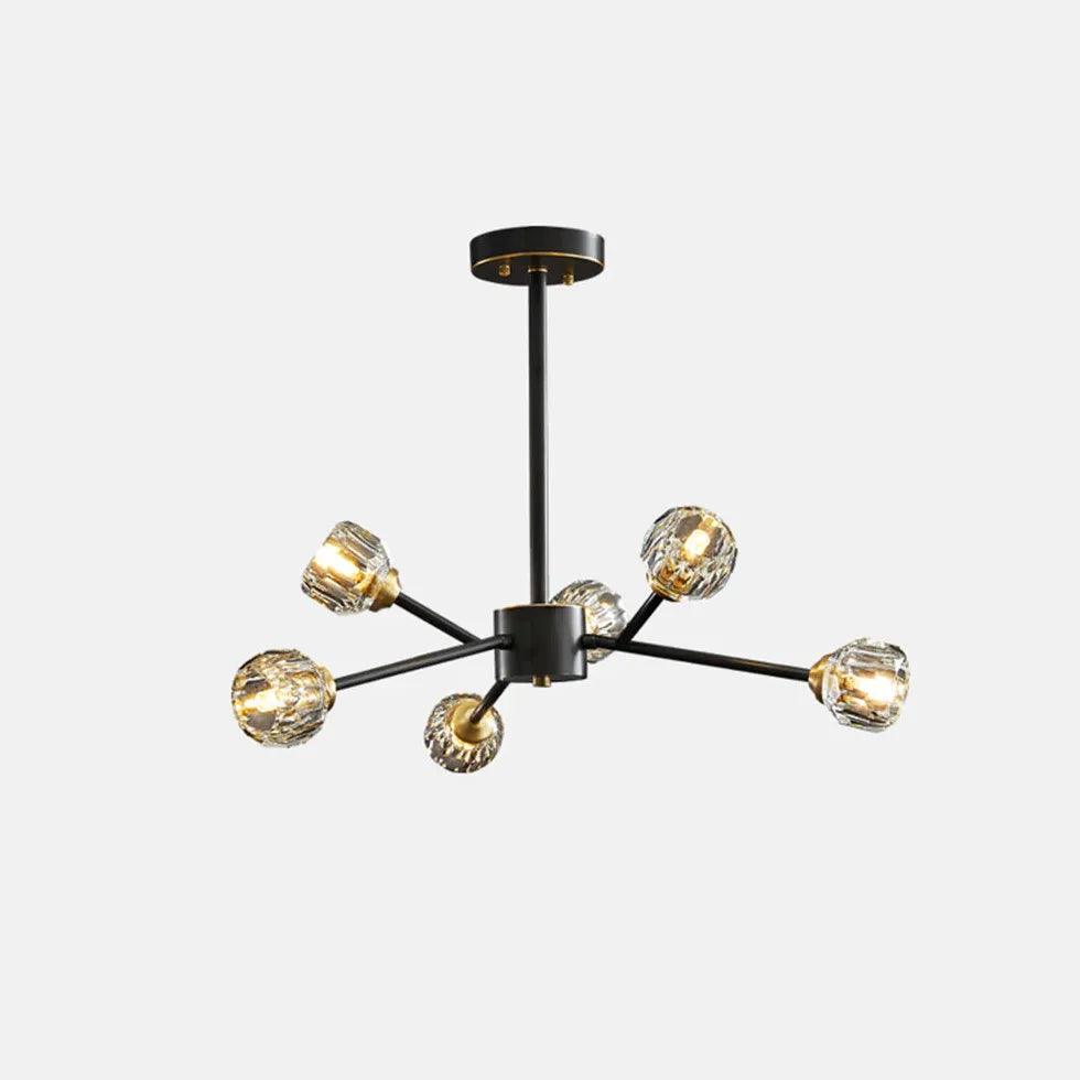 Candelabru de lux din alamă cu cristale pentru sufragerie | boxzora