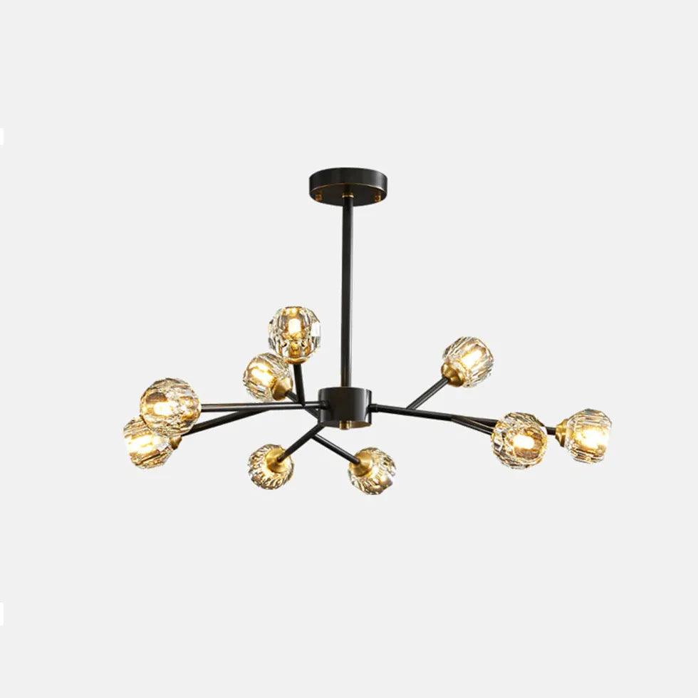 Candelabru de lux din alamă cu cristale pentru sufragerie | boxzora